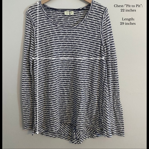 Lucy & Laurel Long Sleeve Knit Top Blue/White Striped XL Made in UK - Picture 7 of 7